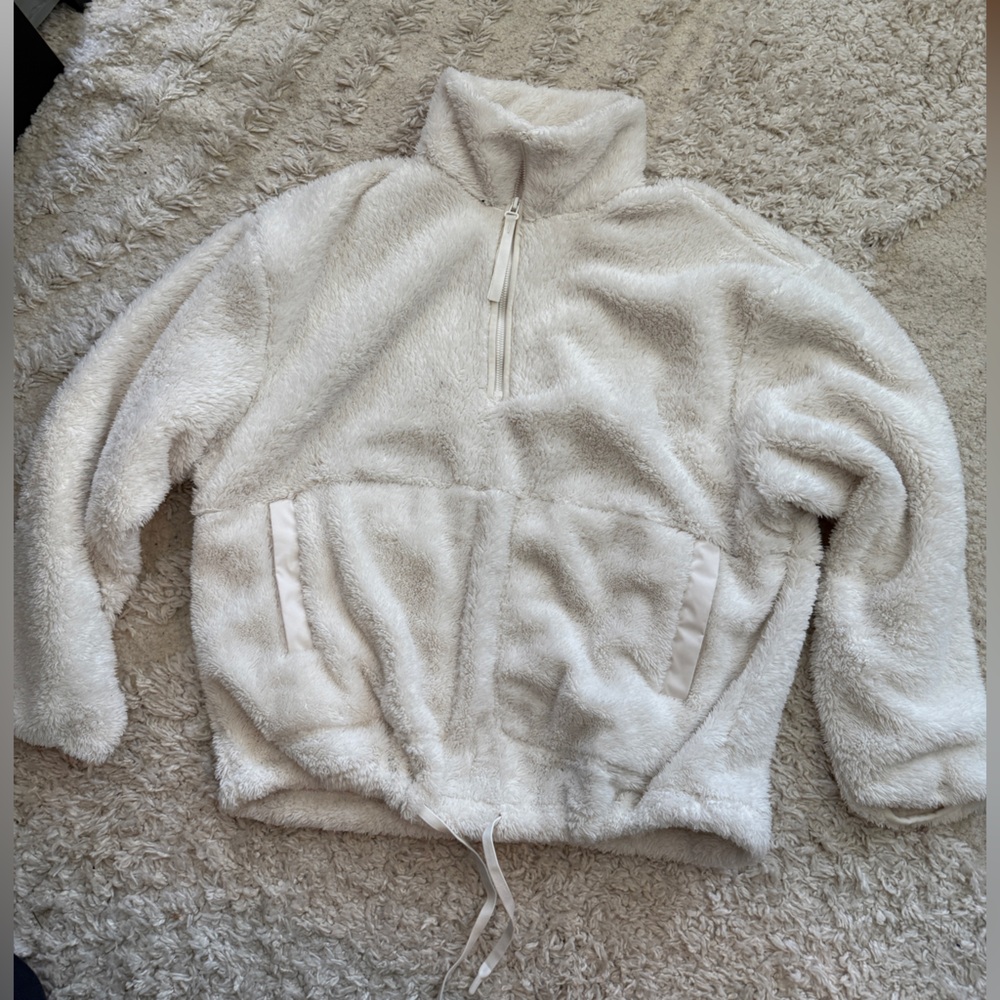 Cozy White Fleece Jacket Size S (fits M)